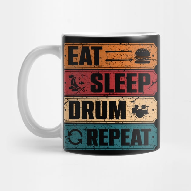 Drummer Eat Sleep Drum Repeat Drum Kit Musician Gifts by KRMOSH